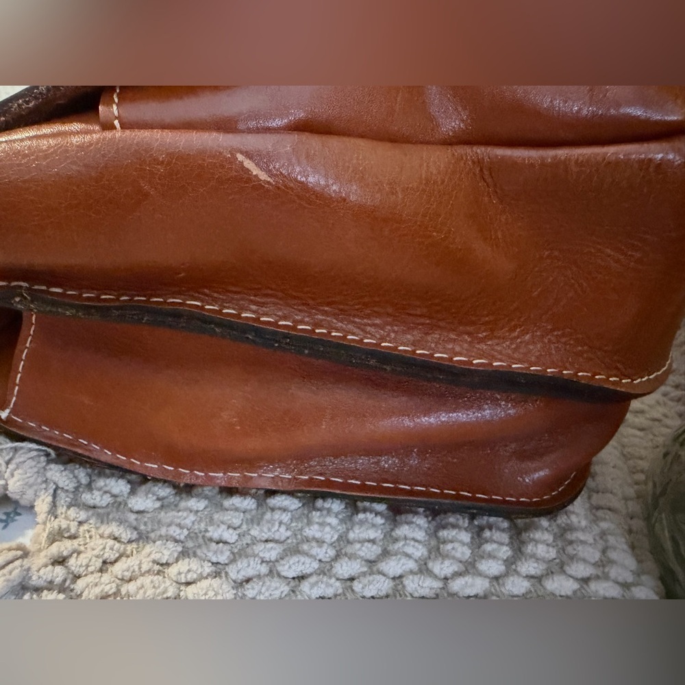Patricia Nash London Saddle Bag Leather Crossbody Tan Tooled Vintage Style - Picture 5 of 8